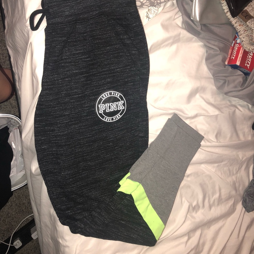 dark grey pink joggers! worn once